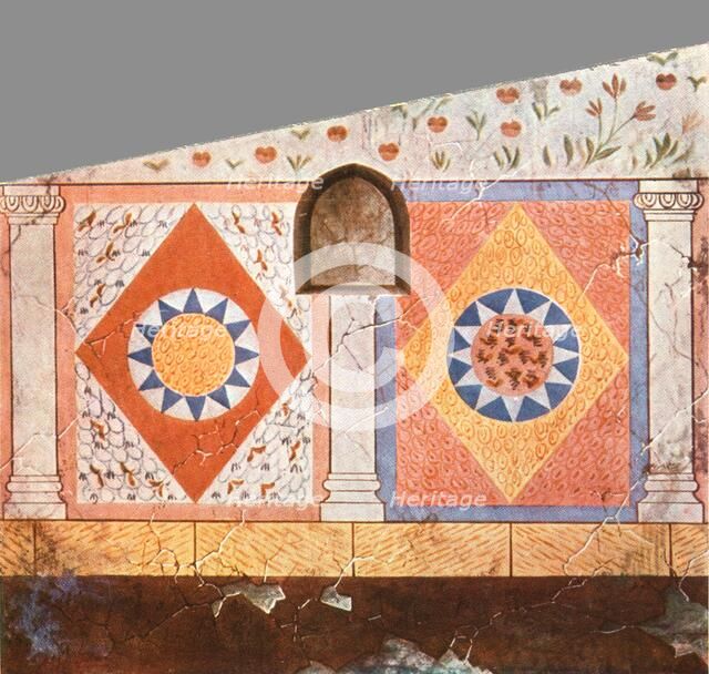 Painted decoration in the Stasovsky Crypt, Cimmerian Bosporus, Kerch, (1928). Creator: Unknown.