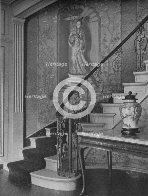 Painted decoration, wall of the stairway, house of Mrs WK Vanderbilt, New York City, 1924. Artist: Unknown.