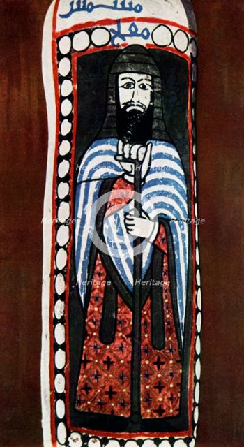 Painted figure of a Christian priest at Jausaq, Samarra, Iraq, 1930. Artist: Unknown