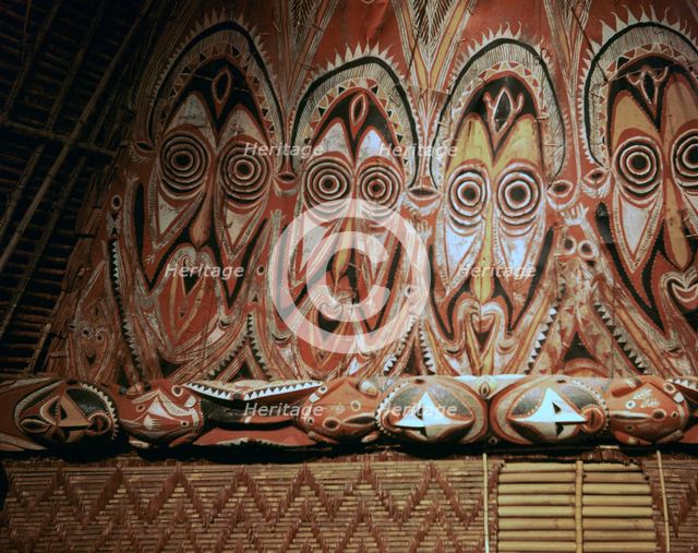 Painted gable-wall of a cult-house from New Guinea. Artist: Unknown