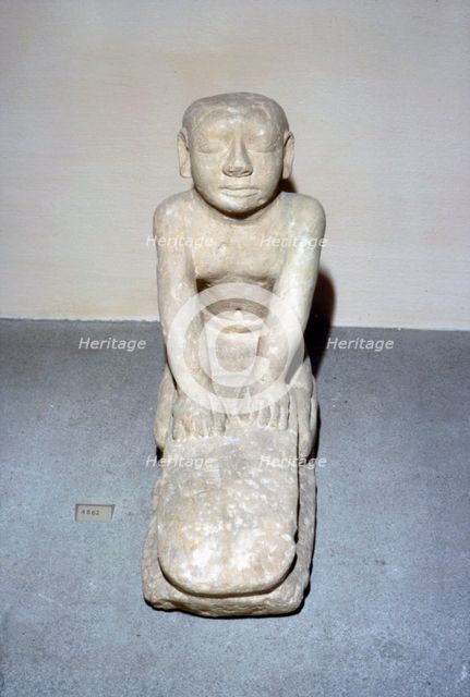 Painted Limestone figure, Egyptian, Old Kingdom, 2400BC-2000 BC Artist: Unknown.