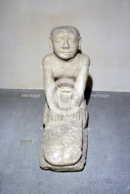 Painted Limestone figure, Egyptian, Old Kingdom, 2400BC-2000 BC Artist: Unknown.