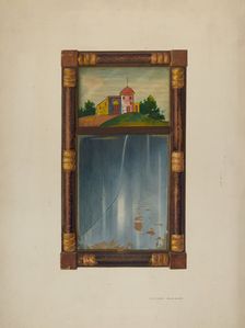 Painted mirror, 1940. Creator: Oscar Bluhme