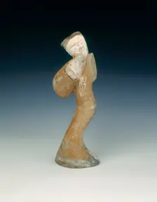 Painted pottery dancing figure, Han dynasty, China, 206 BC-220 AD. Creator: Unknown