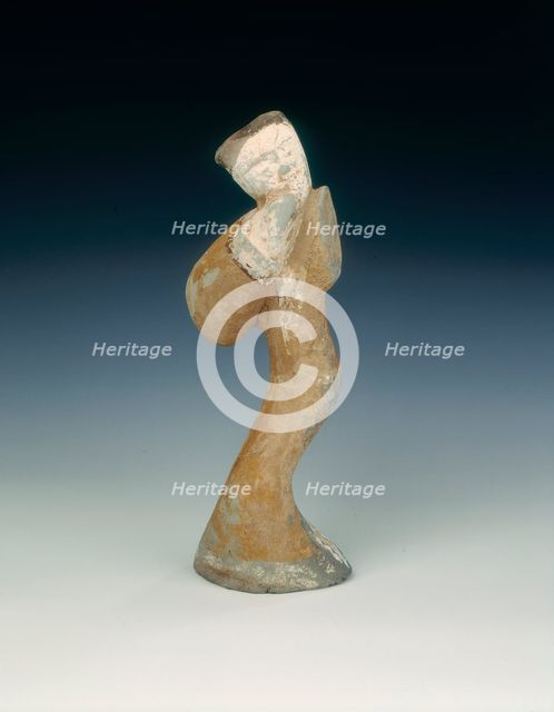 Painted pottery dancing figure, Han dynasty, China, 206 BC-220 AD. Creator: Unknown.