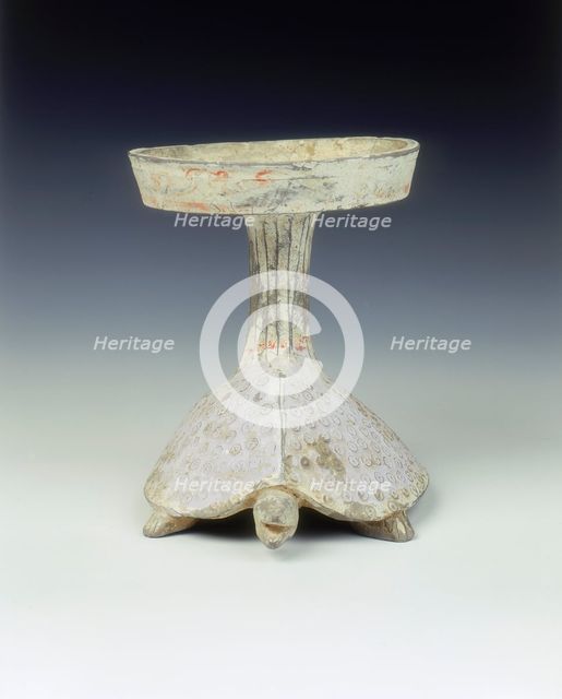 Painted pottery lamp in the form of a tortoise, Western Han dynasty, China, late 2nd-1st century BC. Artist: Unknown
