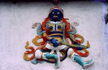 Painted sculpture, Ladakh, India, 1988. Creator: Amanda Waite