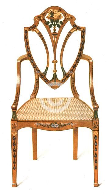 Painted Satin-wood Chair, 1908. Creator: Shirley Slocombe.
