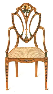 Painted Satin-wood Chair, 1908. Creator: Shirley Slocombe