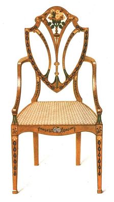 Painted Satin-wood Chair, 1908. Creator: Shirley Slocombe