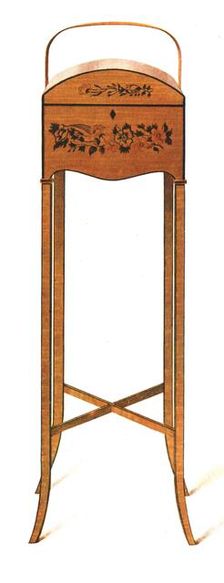 Painted Satin-Wood Work-Table, 1908. Creator: Shirley Slocombe