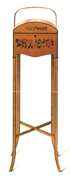 Painted Satin-Wood Work-Table, 1908. Creator: Shirley Slocombe.