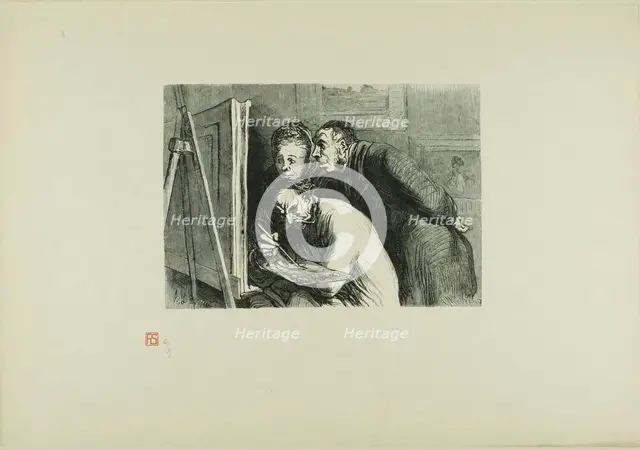 Painter and the Bourgeois, 1862, printed 1920. Creator: Charles Maurand.