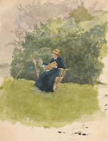Painter at work, 1865. Creator: Ladislav Mednyanszky