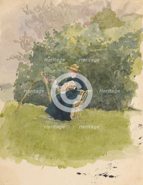 Painter at work, 1865. Creator: Ladislav Mednyanszky.