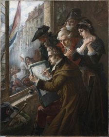 Painter Jacques-Louis David drawing Marie-Antoinette led to her execution, 1793, 1900. Creator: Bussche, Joseph Emanuel van den (1837-1903)