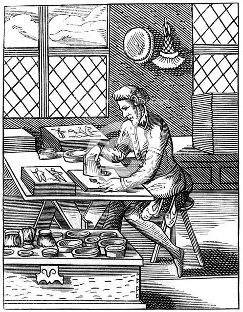 Painter of popular pictures, 16th century (1849).Artist: Jost Amman
