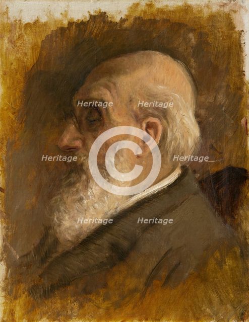Painter's Father Profile with Pince-nez, 1890-1895. Creator: Ladislav Mednyanszky.