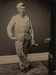 Painter, Smoking a Cigar, Holding a Brush and Scraper, 1870s-80s. Creator: Unknown