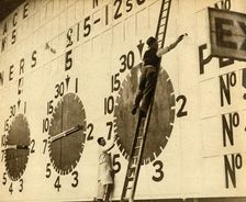 Painters at work on the White City tote, West London, 1932, (1933). Creator: Unknown