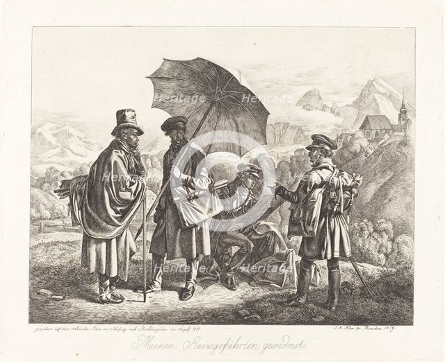 Painters on Their Travels (Die Maler auf der Reise), 1819. Creator: Johann Adam Klein.