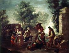 Painting by Francisco de Goya (1746 - 1828) entitled Assault to stagecoach