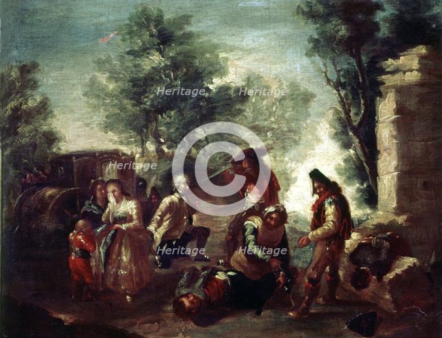 Painting by Francisco de Goya (1746 - 1828) entitled 'Assault to stagecoach'.
