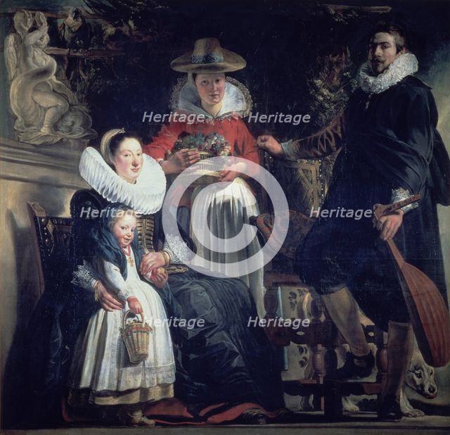 Painting by Jacob Jordaens entitled 'The Painter's family'.