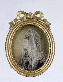 Painting depicting a woman with a veil, c.1850-c.1899. Creator: Anon