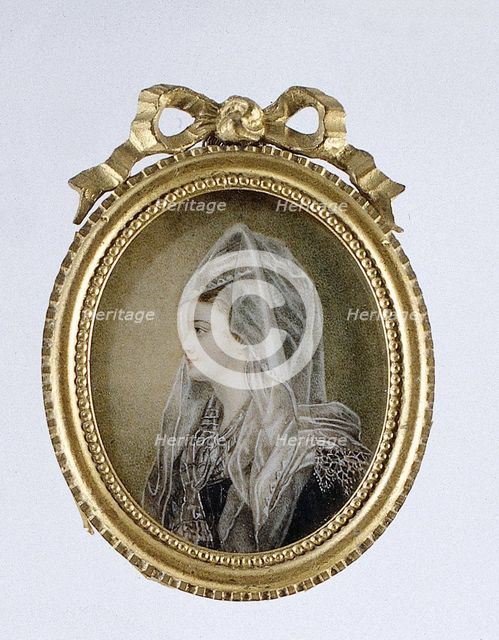 Painting depicting a woman with a veil, c.1850-c.1899. Creator: Anon.