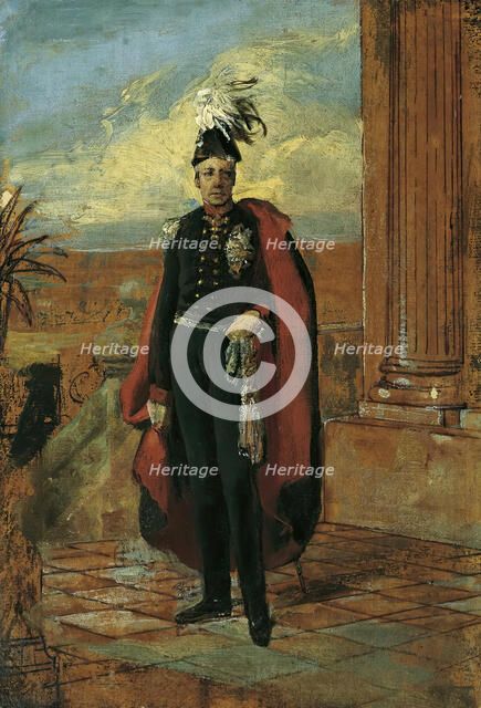 Painting design "Emperor Franz I of Austria in Prussian general's uniform", 1834. Creator: Friedrich von Amerling.