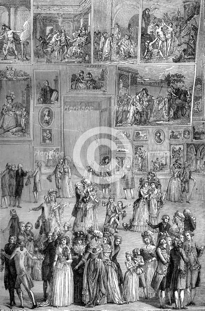 Painting exhibition, the Louvre, Paris, 1737 (1882-1884). Artist: Unknown