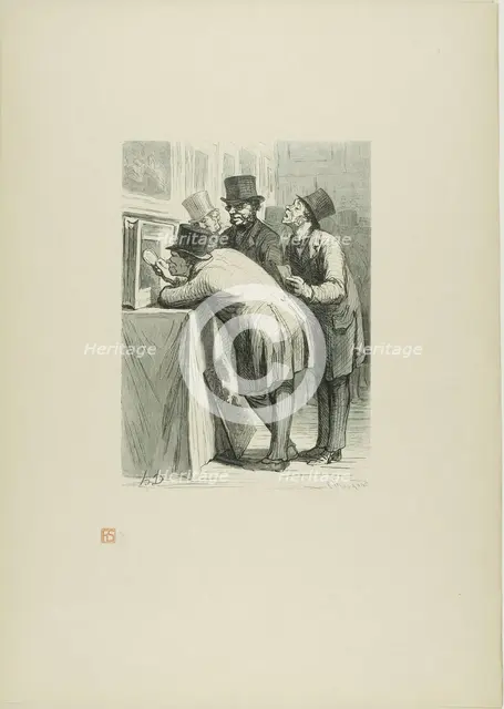 Painting Experts, 1863, printed 1920. Creator: Charles Maurand.