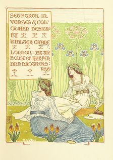 Painting in a garden, 1899. Creator: Walter Crane