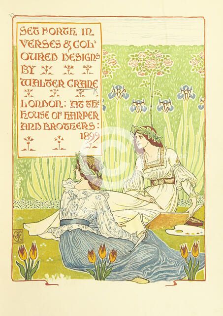 Painting in a garden, 1899. Creator: Walter Crane.