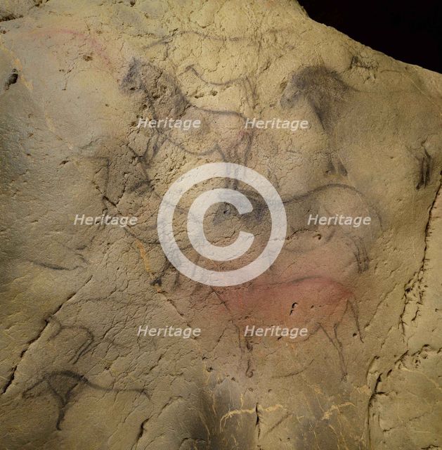 Painting in the Ekain Cave. Creator: Art of the Upper Paleolithic.