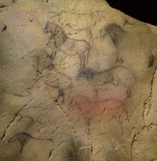 Painting in the Ekain Cave. Creator: Art of the Upper Paleolithic
