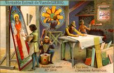 Painting on glass in the 12th century, (c1900)