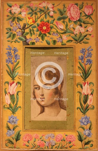 Painting of a Young Beauty, 1740s-50s. Creators: Muhammad Sadiq, 'Ali Akbar.