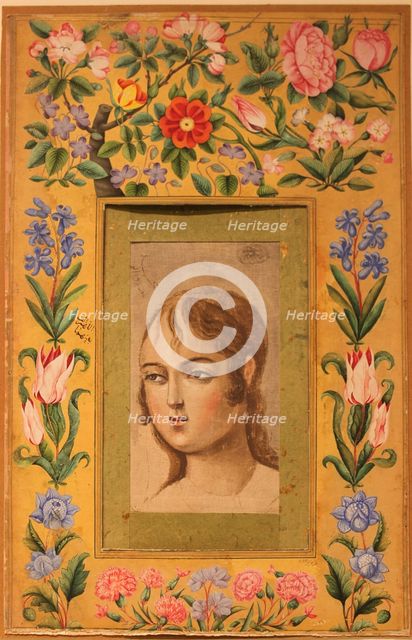 Painting of a Young Beauty, Iran, 1740s-50s. Creator: Muhammad Sadiq.