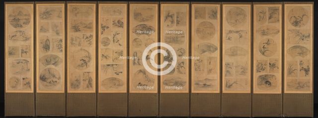 Painting of One Hundred Themes (obverse), late 1800s. Creator: Unknown.