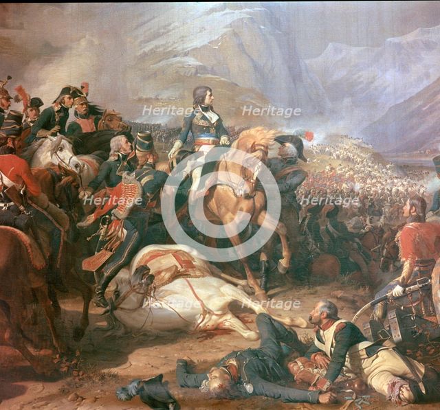Painting of Napoleon at the battle of Rivoli, 18th century. Artist: Unknown