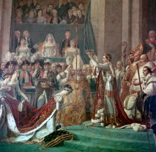 Painting of Napoleon Buonaparte and Empress Josephine, 18th century. Artist: Jacques-Louis David