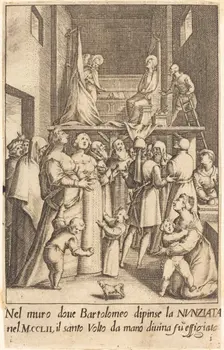 Painting of the Annunciation, 1619. Creator: Jacques Callot