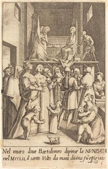 Painting of the Annunciation, 1619. Creator: Jacques Callot