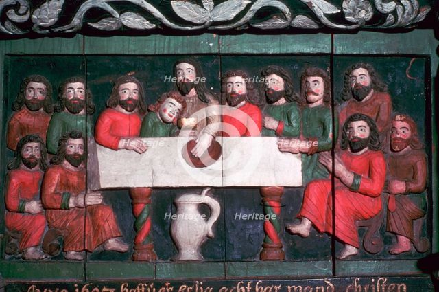 Painting of the last supper. Artist: Unknown