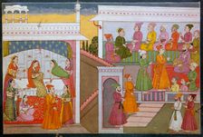 Painting of the wedding of Nala and Damayanti
