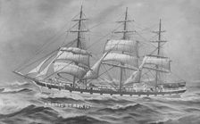 Painting of three masted cargo schooner Arctic Stream Creator: Kirk & Sons of Cowes