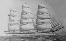 Painting of three masted cargo schooner Arctic Stream Creator: Kirk & Sons of Cowes