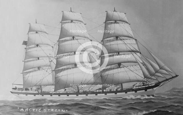 Painting of three masted cargo schooner 'Arctic Stream'. Creator: Kirk & Sons of Cowes.